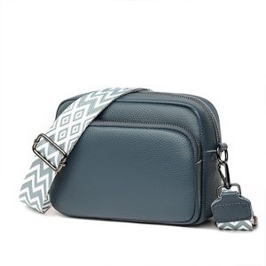 Damen Handy Umhängetasche Crossbody Bag Damen Handytasche Klein Moderne Taschen zum Umhängen mit Breitem Schultergurt 3 fächern Blau
