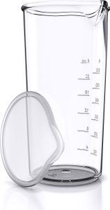 Dzbanek z miarką Arendo 600 ml, idealny do mikserów elektrycznych i blenderów ręcznych, podziałka na mililitry i uncje, przezroczysty