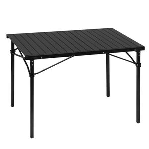 WOLTU Kempingový stôl Bufetový stôl Alu stôl 104x69x70cm (DxŠxV) skladací prenosný vysoká nosnosť a stabilita čierna