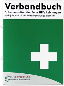 Verbandbuch Erste Hilfe - mit Ringösen - Heraustrennbare Seiten nach DSGVO/DGUV 204-021 / § 24 Abs. 6 der Unfallverhütungsvorschrift Verbandsbuch / Meldeblock