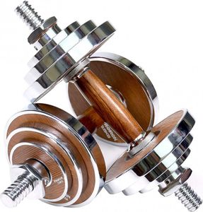 Jednoručné činky PROIRON Walnut Steel 2 x 10 kg (pár)