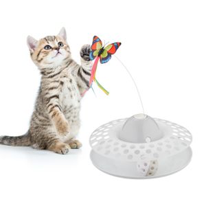 relaxdays Katzenspielzeug mit Schmetterling & Ball
