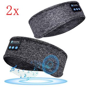 qiangzhipow 2x Schlaf Kopfhörer Bluetooth Schlaf Kopfhörer Stereo Lautsprecher Wireless Bluetooth Sport Stirnband Waschbare (Grau)