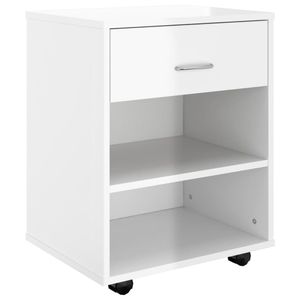 vidaXL Rollschrank Hochglanz-Weiß 46x36x59 cm Holzwerkstoff