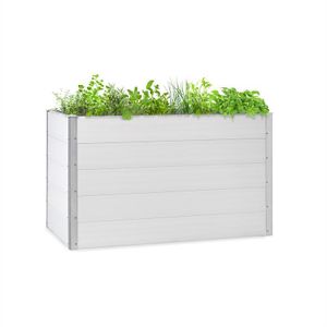 Blumfeldt Nova Grow Gartenbeet,150 x 91 x 100 cm (BxHxT),Material: WPC mit UV-, Rost- und Frostschutz,Holzoptik,rückenschonende Höhe,einfacher Zusammenbau,weiß