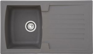 Küchenspüle Einbauspüle Spüle Granit Mineralite 86 x 50 Grau Respekta Boston