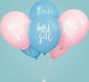 6 Boy or Girl Latexballons 30cm