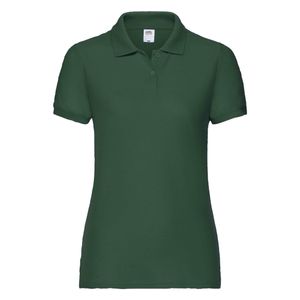 Damen Fit Rib Polo Shirt, 65% Polyester, 35% Baumwolle, , zwei Knöpfe, maschinengewaschen, verschiedene Farben FRUIT OF THE LOOM