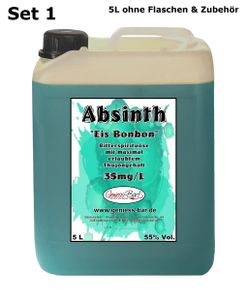 Absinth Arctic Blue 5L Eisbonbon Mit maximal erlaubten Thujon 35mg/L 55%Vol