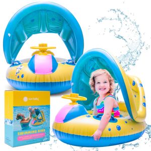 Kinder-Schwimmring Sonnenschutzdach auslaufsicherer Baby-Schwimmring Schwimmhilfe Baby Sun Baby