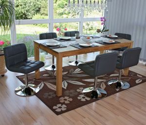 sada 6 jedálenských stoličiek Kavala Faux Leather Chrome ~ Grey