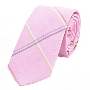 DonDon Herren Krawatte 6 cm gestreift Baumwolle rosa gestreift