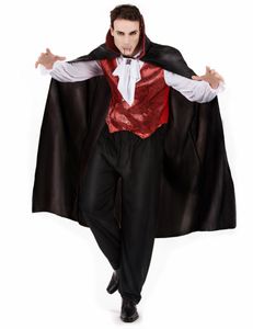 Vampir-Kostüm für Herren Blutsauger Halloweenkostüm schwarz-bordeaux
