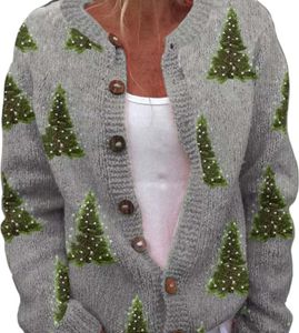 ASKSA Damen Weihnachts Strickjacke Weihnachtsjacke Weihnachten Cardigan Reindeer Weihnachtsmann Weihnachtspullover Sweat,Grau,XXL ASKSA Damen Weihnachts Strickjacke Weihnachtsjacke Weihnachten Cardigan Reindeer Weihnachtsmann Weihnachtspullover Sweat,Grau,XXL