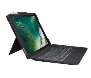 Logitech SLIM COMBO with detachable keyboard and Smart Connector for iPad Air (3rd gen) and iPad Pro 10.5-inch, QWERTY, Taliansky, Apple, iPad Pro 10.5" (3rd Gen), Čierna, 26,7 cm (10.5")