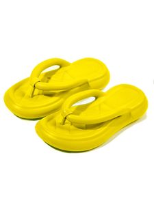 Damen Badeschuhe Sommer Flip-Flops Lässige Schuhe Nicht Rutscher Hausschuhe Slippers Gelb Größe EU 37,5