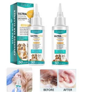 2 Stück 50ml Ohrenreiniger Entfernen Sie Ohrmilben Ohrkanalreinigung Ohrgeruchskontrolle bei Haustieren, Ohrenpflegeöl für Hunde und Katzen