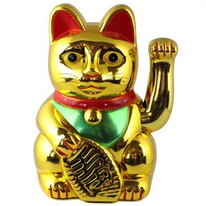 Glückskatze - Maneki-neko - Winkekatze - 20cm - gold