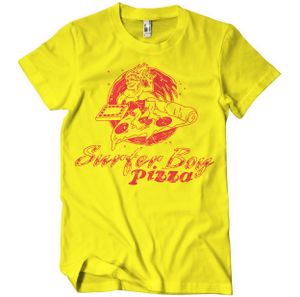 Surfer Boy Pizza T-Shirt - Large - Yellow