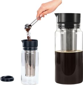 Xavax Cold Brew Kaffeebereiter Glas 1L Coffee Maker Karaffe Edelstahl-Filter