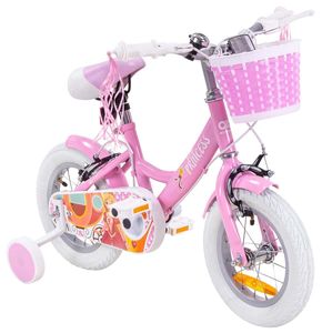 Kinderfahrrad Princess 12 Zoll Kinder Mädchen Fahrrad mit Stützräder pink rosa