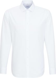 Seidensticker BUSINESS KENT Black Rose Pánská městská košile s dlouhým rukávem Kent Límec s kombinací manžet Přizpůsobený střih Bavlněný popelín Nežehlivý Bílá 46