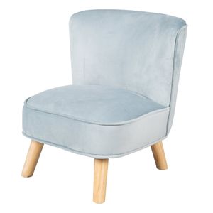 roba Kindersessel „Lil Sofa“, bequemer Sessel mit stabilen Holzfüßen und Samtstoff in Sky/Hellblau