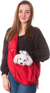 PillowPrim Tragetuch Hund, Katze Haustier Hand Schleuderträger Schultertasche Fronttasche hundetragebeutel Rot