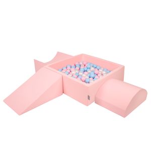 KiddyMoon Spielplatz Aus Schaumstoff Mit 200 Bälle 7cm Hindernisläufen Version 4 Quadrat Bällebad Mit Bunten Bällen Für Babys Und Kinder
