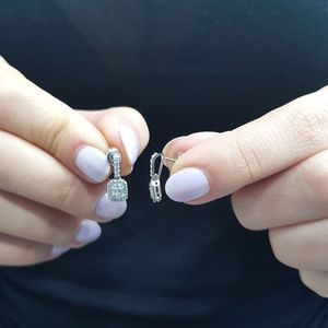 Diamanten Baguette Brillant Ohrhänger Weißgold