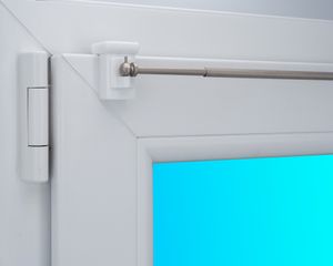 Gardinenstange "Vaganz"   Messing (Nickel matt) für Fensterdicke 10-27mm (80-120cm ausziehbar)