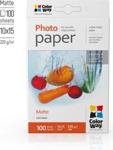 Fotopapír ColorWay matný 220g/m², 10x15, 100 listů
