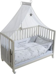 roba Room Bed, Babybett 60 x 120 cm ‚Rock Star Baby 2', Beistellbett zum Elternbett, inkl. Ausstattung