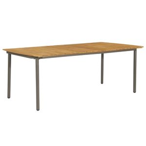 Holztisch Balkon Tisch Gartentisch 200x100x72 cm Akazie Massivholz und Stahl