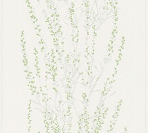 A.S. Création Blumentapete Blooming florale Tapete Vliestapete grün grau silber 10,05 m x 0,53 m