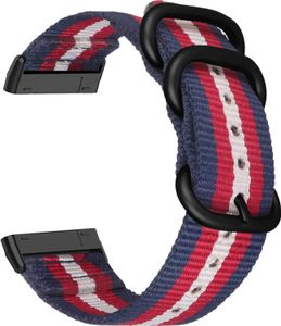 INF Nylon-Armband für Fitbit Versa 3/Sense Blau+Rot+Schwarz