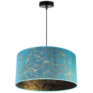 Werona Hängelampe Industrial für Wohnzimmer Schlafzimmer und Esszimmer - Hängeleuchte aus Metall mit Lampenschirm Blau - 23x45 cm