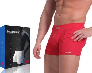 Sesto Senso Pánske boxerky SOLAR Bezšvové spodné prádlo Flexibilné pánske strečové - červené - L/XL