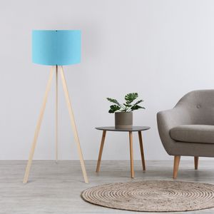 Opviq, AYD, 38 x 140 cm, Stehlampe, Blau,Sahne, 70% MDF / 30% PVC -Stoff Opviq, AYD, 38 x 140 cm, Stehlampe, Blau,Sahne, 70% MDF / 30% PVC -Stoff