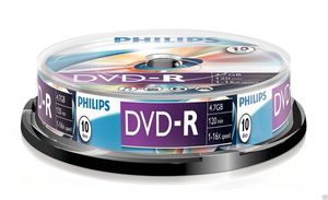 Philips DVD-Rohlinge, 120Min, 4.7GB, Speed 16x, Spindel (10 Disc)