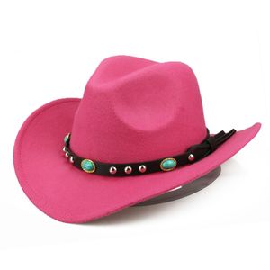 Fashion Rivet Roll Up Breite Krempe Western Cowboy Cowgirl Hut Sombrero Jazz Cap