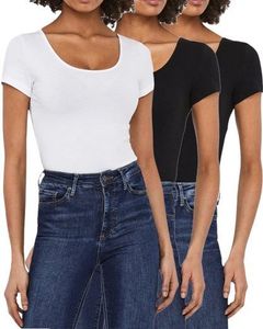 Vero Moda Damen Basic T-Shirts  3er Pack, 2XBlack 1xWhite M