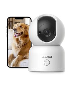 ZOSI 3MP WLAN Überwachungskamera Innen, 360° Schwenkbar Baby Kamera, WiFi IP Kamera Indoor mit Personenverfolgung, 2-Wege-Audio, One-Touch-Call, C518