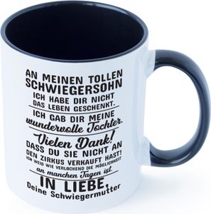 An meinen tollen Schwiegersohn Tasse Weiß Schwarz