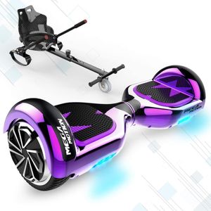 MEGA  MOTION 6.5 Hoverboard mit sitz hoverkart GO-Kart für Kinder mit LED Leuchten & Bluetooth Musik Skateboard