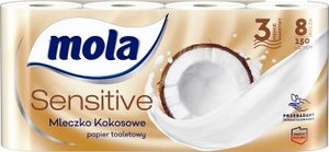 Mola Premium Toilettenpapier mit Kokosmilch, 8 Rollen - Sanft & Hautfreundlich