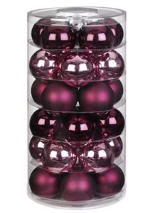 Weihnachtskugeln Glas 6cm Berry Kiss, 30 Stück
