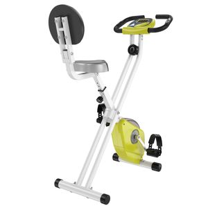 HOMCOM Heimtrainer Fahrradtrainer mit 8 stufig einstellbarem Magnetwiderstand höhenverstellbar Stahl Gelb+Weiß 43 x 97 x 109 cm