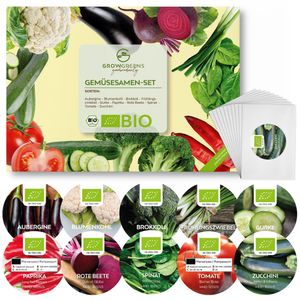 BIO Gemüsesamen Set (10 Sorten) - Gemüse Samen Anzuchtset aus biologischem Anbau ideal für Terrasse, Balkon & Garten