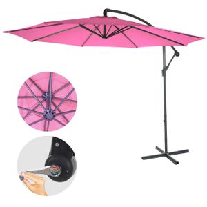 Ampelschirm Terni, Sonnenschirm Sonnenschutz, Ø 3m neigbar, Polyester/Stahl 11kg  pink ohne Ständer